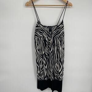 Wet Seal Dress Medium Y2K 90S Zebra Sexy Cocktail Criss Cross Bust Thin Strap